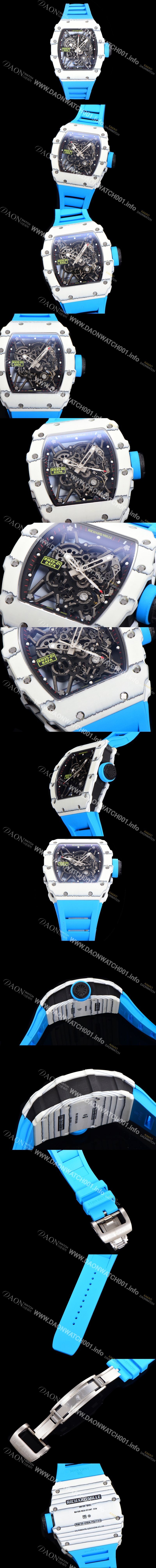 레플리카 [리차드밀러] 남성용 RM035-01 라파 수동/기계식 무브먼트 50mm 카본 우레탄줄 스캘래톤 다이얼 ric0232