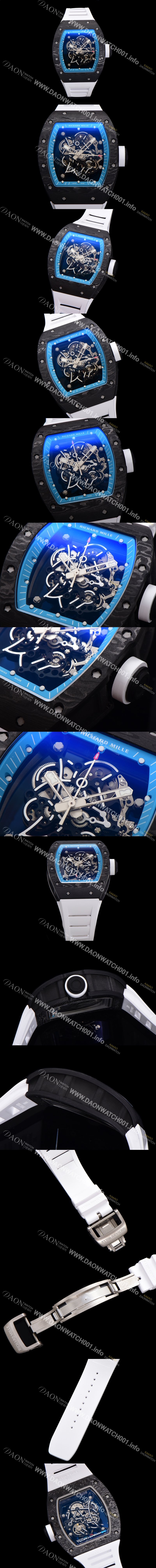 레플리카 [리차드밀레] 남성용 RM055 NTPT 카본 케이스 50mm 스켈레톤 다이얼 기계식 수동형 무브먼트 ric0258