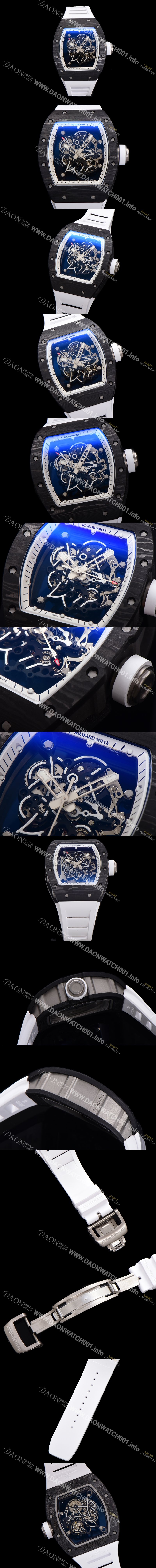 레플리카 [리차드밀레] 남성용 RM055 NTPT 카본 케이스 50mm 스켈레톤 다이얼 기계식 수동형 무브먼트 ric0259