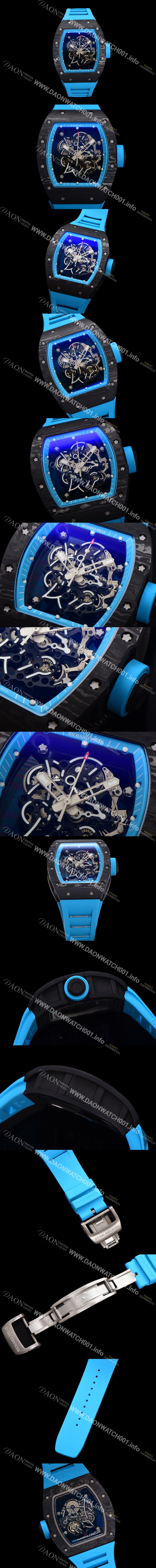 레플리카 [리차드밀레] 남성용 RM055 NTPT 카본 케이스 50mm 스켈레톤 다이얼 기계식 수동형 무브먼트 ric0262