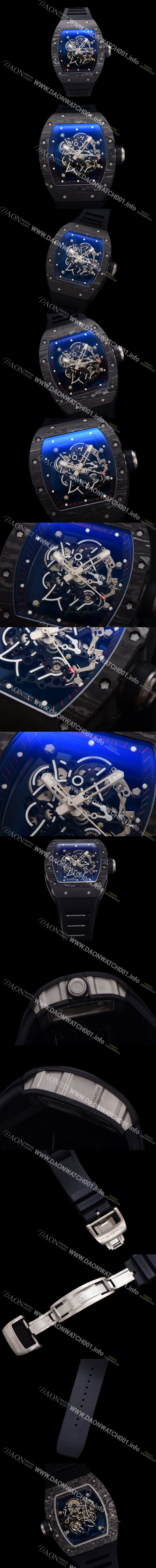 레플리카 [리차드밀레] 남성용 RM055 NTPT 카본 케이스 50mm 스켈레톤 다이얼 기계식 수동형 무브먼트 ric0265