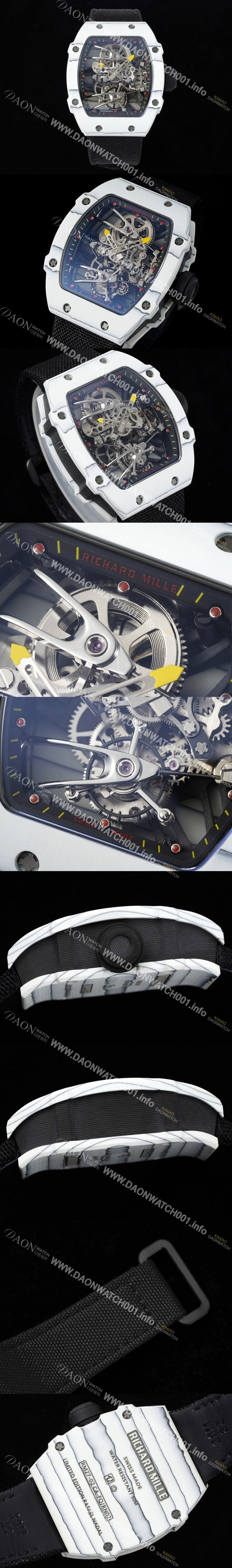 레플리카 [리차드밀레] 남성용 RM27-02 투어빌론 라파엘 나달 47mm 기계식 수동형 무브먼트 스켈레톤 다이얼 ric0271