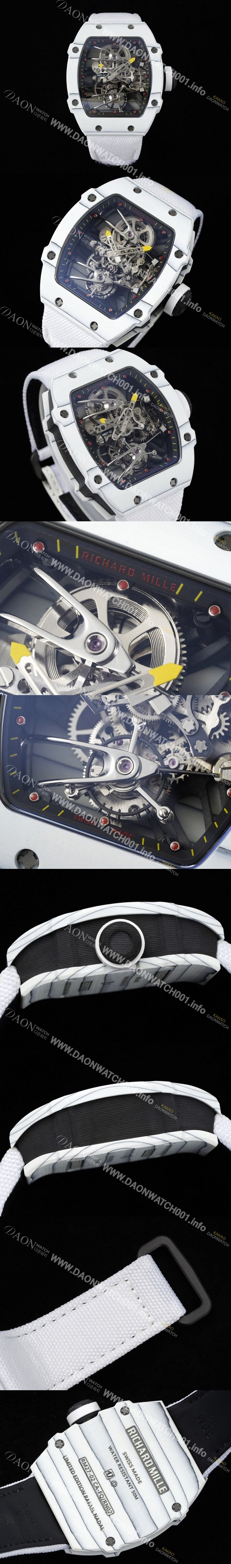 레플리카 [리차드밀레] 남성용 RM27-02 투어빌론 라파엘 나달 47mm 기계식 수동형 무브먼트 스켈레톤 다이얼 ric0274