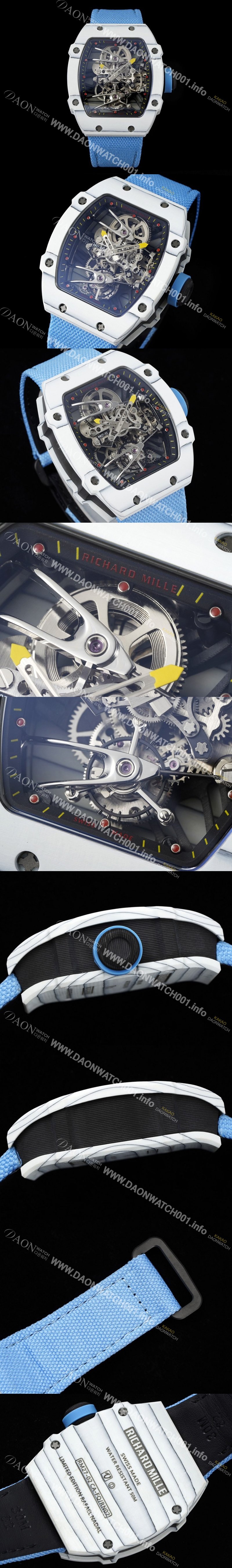 레플리카 [리차드밀레] 남성용 RM27-02 투어빌론 라파엘 나달 47mm 기계식 수동형 무브먼트 스켈레톤 다이얼 ric0275