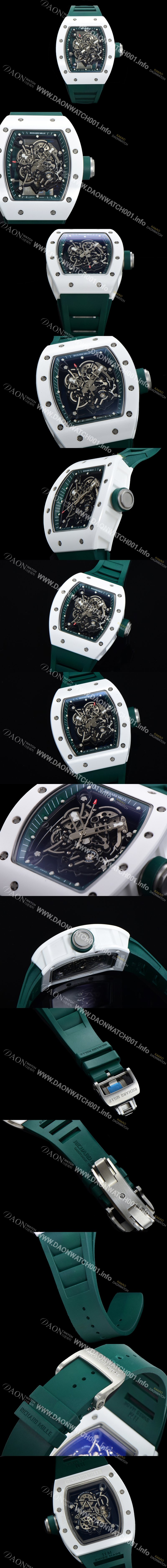 레플리카 [리차드밀레] 남성용 RM055 세라믹 제질 수동형 무브먼트 50미리 러버밴드 스켈레톤 다이얼 RIC73911