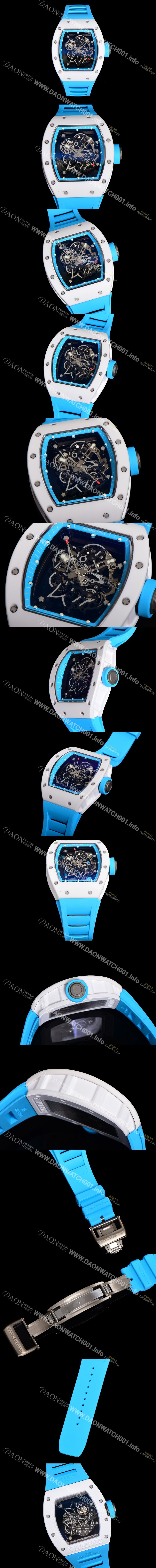 레플리카 [리차드밀레] 남성용 RM055 부바왓슨 세라믹 50mm 기계식 수동형 무브먼트 스켈레톤 다이얼 ric0309