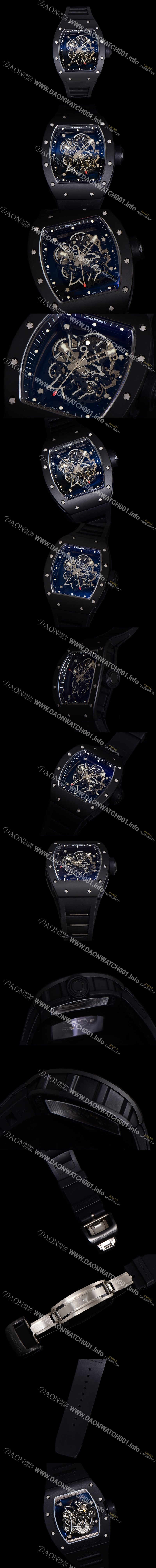 레플리카 [리차드밀레] 남성용 RM055 부바왓슨 세라믹 50mm 기계식 수동형 무브먼트 스켈레톤 다이얼 ric0314