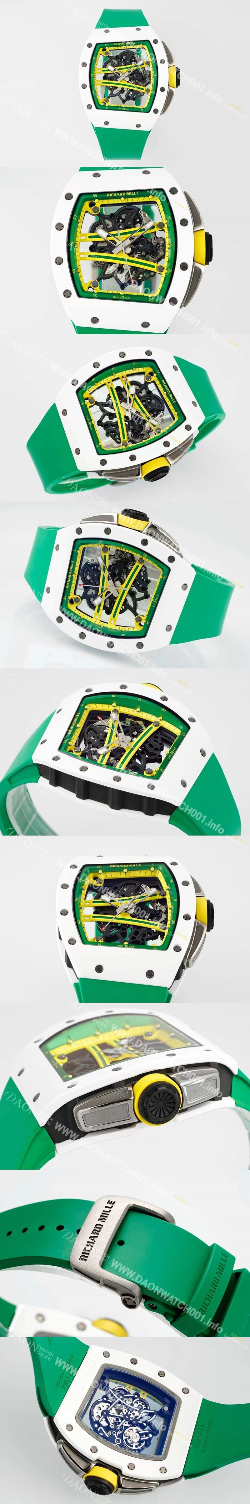 레플리카 [리차드밀레] 남성용 리차드밀 RM61-01 세라믹 50mm 기계식 수동형 무브먼트 스켈레톤 다이얼 ric0318