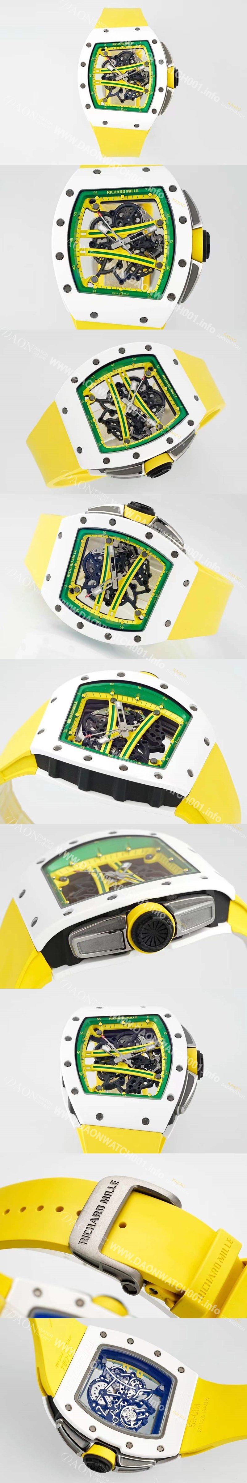 레플리카 [리차드밀레] 남성용 리차드밀 RM61-01 세라믹 50mm 기계식 수동형 무브먼트 스켈레톤 다이얼 ric0319