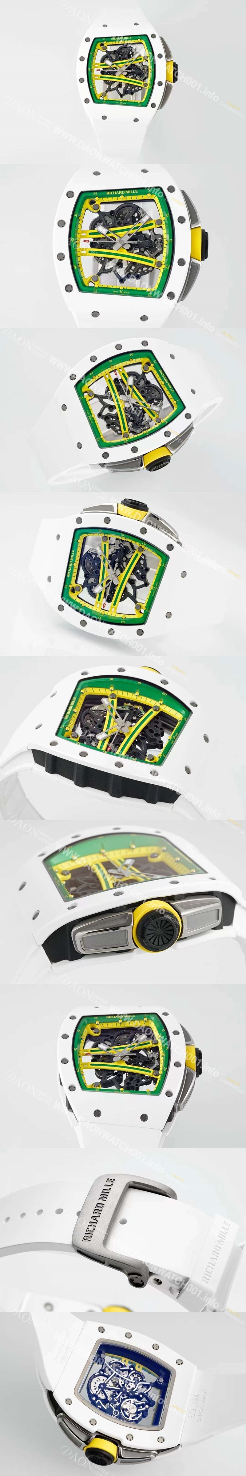 레플리카 [리차드밀레] 남성용 리차드밀 RM61-01 세라믹 50mm 기계식 수동형 무브먼트 스켈레톤 다이얼 ric0320