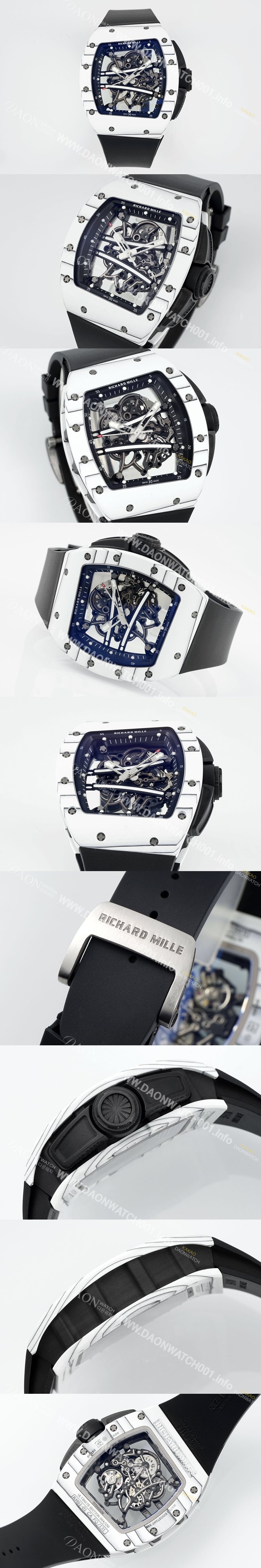 레플리카 [리차드밀레] 남성용 리차드밀 RM61-01 세라믹 50mm 기계식 수동형 무브먼트 스켈레톤 다이얼 ric0323