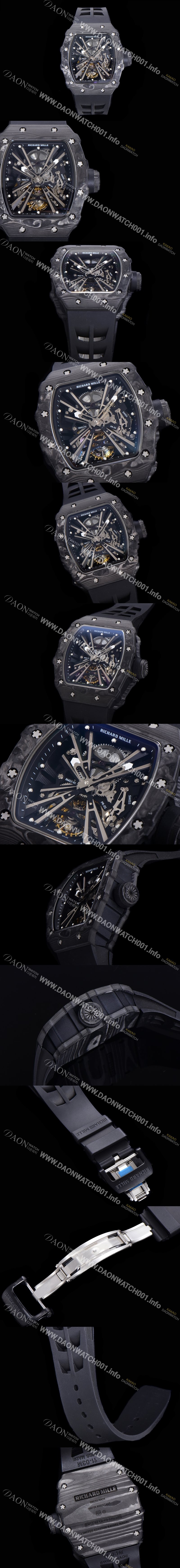 레플리카 [리차드밀레] 남성용 리차드밀 RM12-01 투어빌론 수동기계식 포지드 카본케이스 켈레톤 다이얼 RIC09618