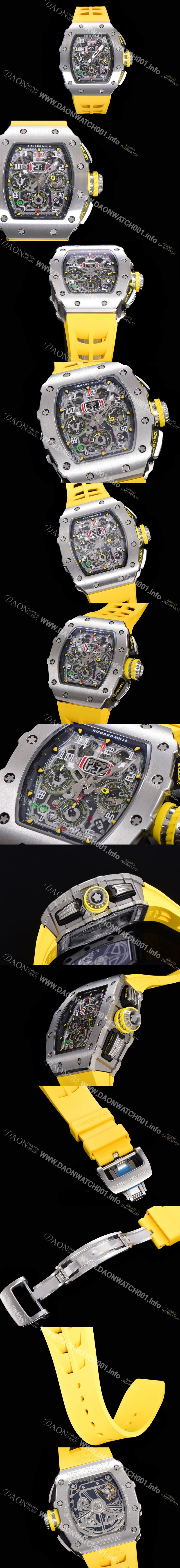 레플리카 [리차드밀레] 남성용 최고급형 RM11-03 플라이백 크로노그래프 50미리 스켈레톤 다이얼 오토매틱 무브먼트 RIC09637