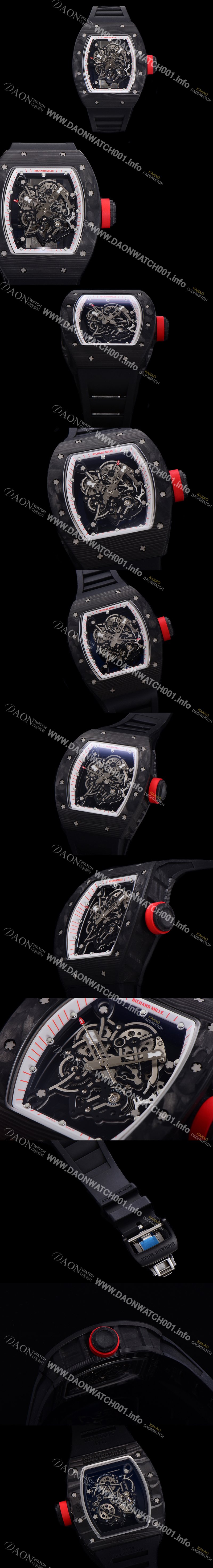 레플리카 [리차드밀레] 남성용 RM055 NTPT 카본케이스 50미리 스켈레톤 다이얼 기계식 수동형 무브먼트 RIC73897