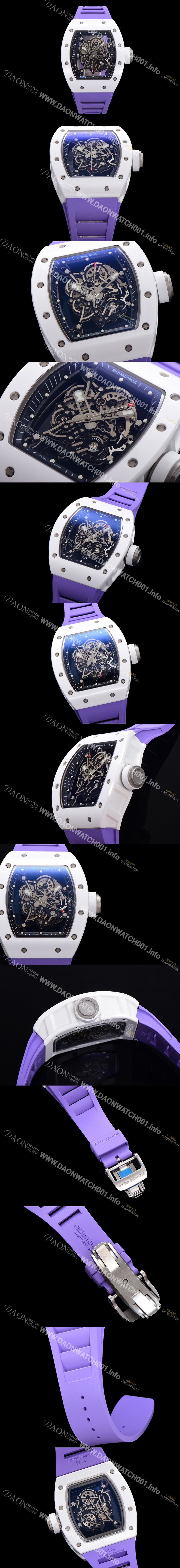 레플리카 [리차드밀레] 남성용 RM055 세라믹 제질 수동형 무브먼트 50미리 러버밴드 스켈레톤 다이얼  RIC73940