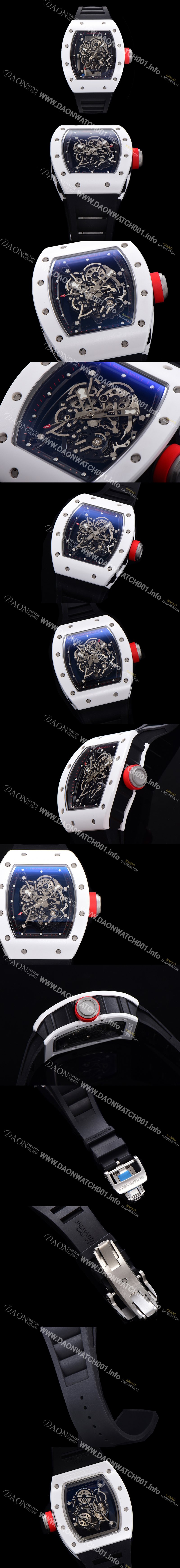 레플리카 [리차드밀레] 남성용 RM055 세라믹 제질 수동형 무브먼트 50미리 러버밴드 스켈레톤 다이얼  RIC73941