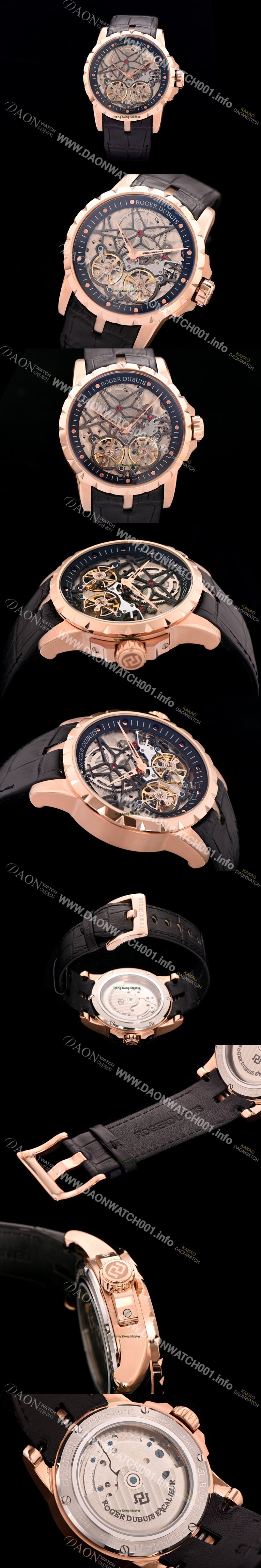 레플리카 [로저드뷔] 남성용 스켈레톤 다이얼 아시안 오토매틱 ROG4201