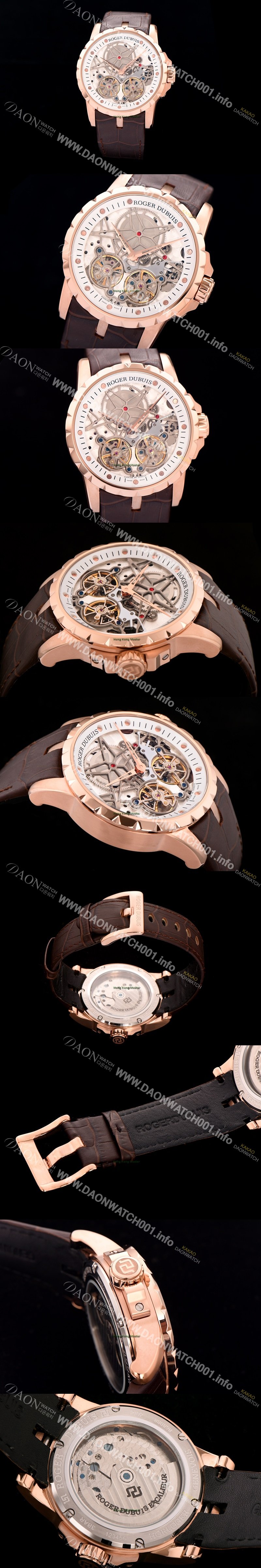 레플리카 [로저드뷔] 남성용 스켈레톤 다이얼 아시안 오토매틱 ROG4200