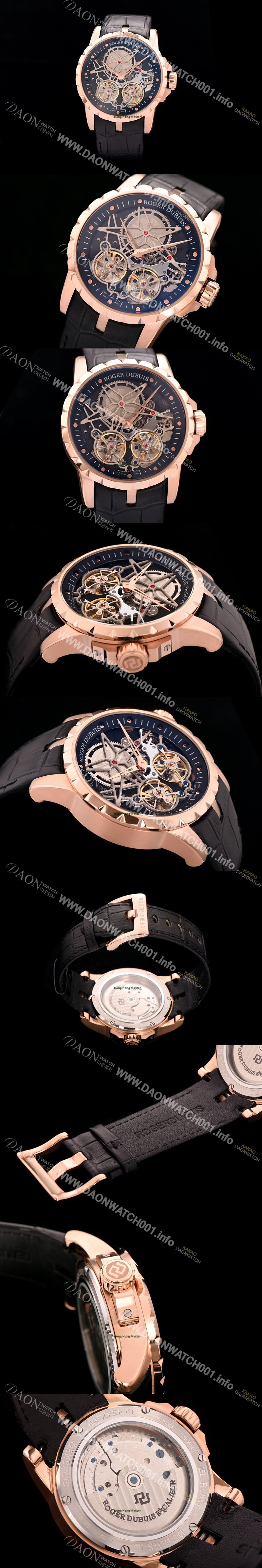 레플리카 [로저드뷔] 남성용 스켈레톤 다이얼 아시안 오토매틱 ROG4203