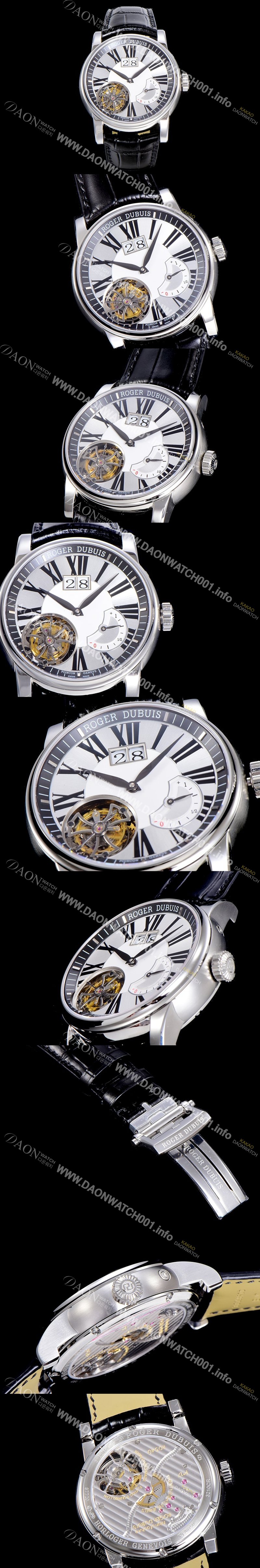 레플리카 [로저드빌]남성용  오마쥬 수동기계식 투어빌론(뜨루삐옹) 45미리 화이트 / 실버다이얼 ROG40385