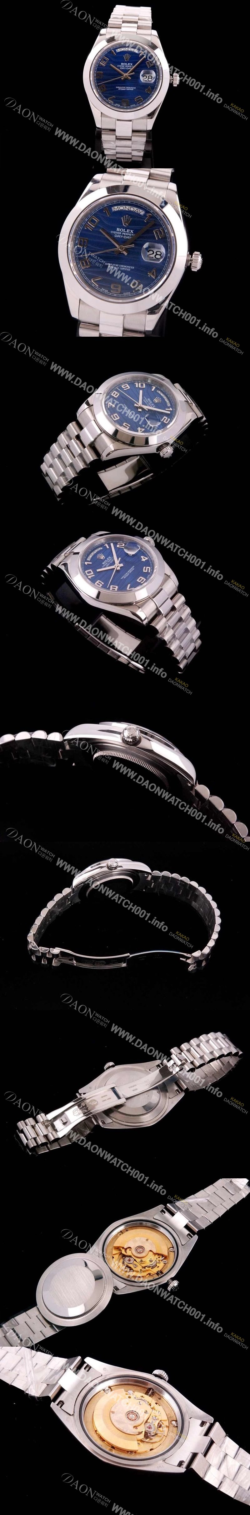 레플리카 [로렉스] 남성용 데이데이트 2 블루 웨이브 다이얼/ 아라비안 인덱스 ROL4235