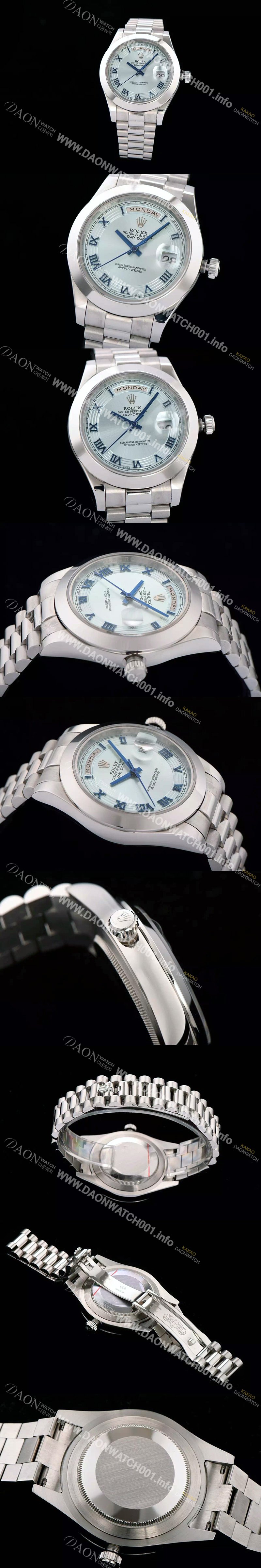 레플리카 [로렉스] 남성용 데이데이트 2 로마 인덱스 블루 다이얼 ROL0201
