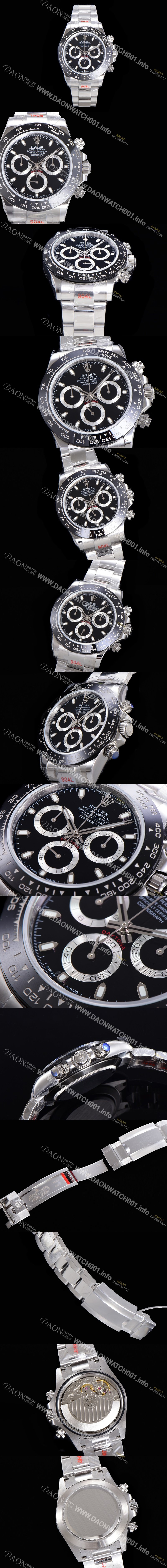 레플리카 [로렉스] 남성용 904L스틸!! 데이토나 116500ln 오이스터 40미리 오토매틱 7750 타입 블랙다이얼 ROL72589