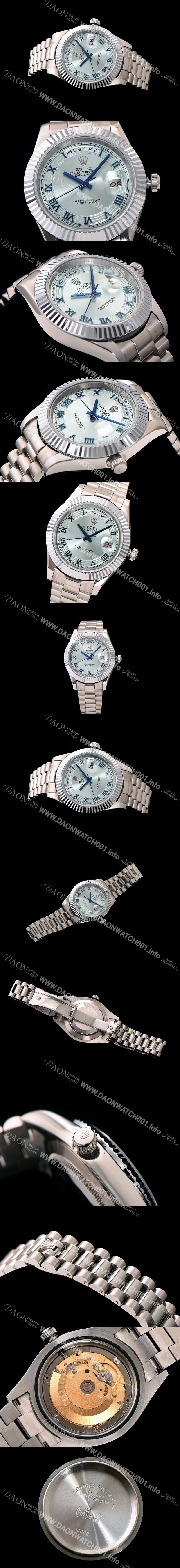 레플리카 [로렉스] 남성용 데이데이트 2 로마 인덱스 블루 다이얼 ROL0100