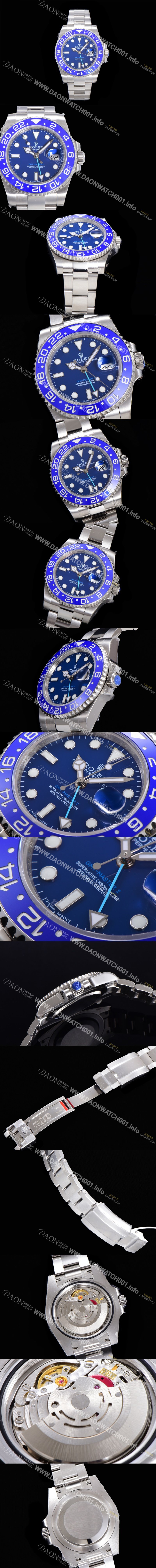 레플리카 [로렉스] 남성용 904L 스틸!! 2022신형 지엠티 마스터II 126719 신형 Cal. 3186 오토매틱 무브먼트 블루 다이얼 브레이슬릿 ROL03170