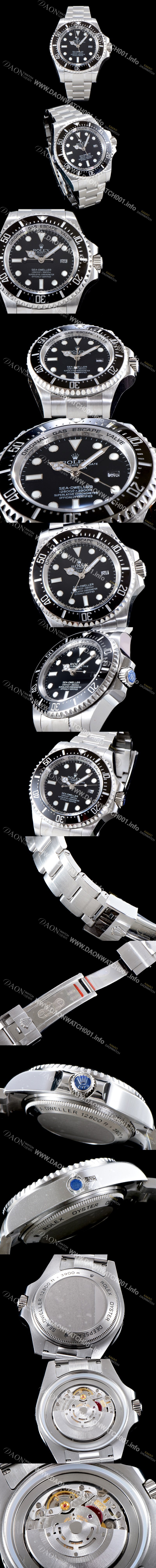 레플리카 [로렉스] 남성용 업그레이드! 딥씨 116660 씨드월러 블랙 다이얼 세라믹 베젤 오토매틱 3135무브먼트 ROL0123