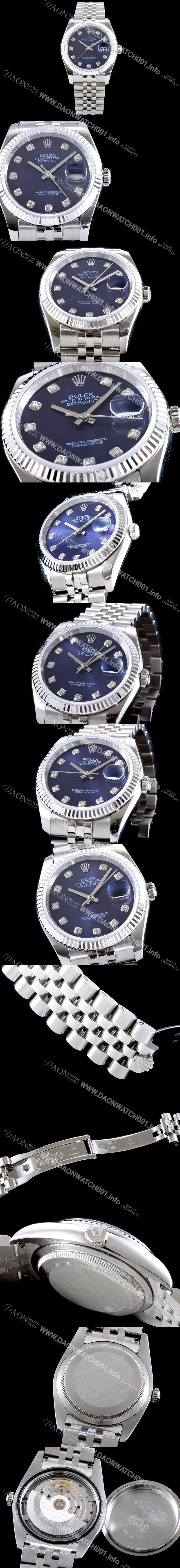 레플리카 [로렉스] 남성용 데이터 제스트 116234 블루 다이얼 2836-2 오토매틱 무브먼트 ROL0120