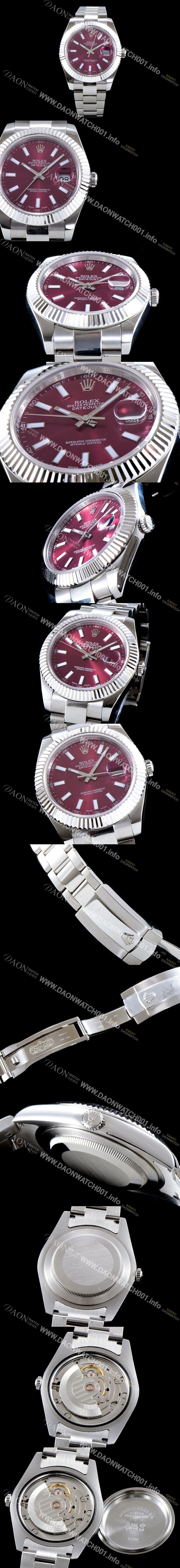레플리카 [로렉스] 남성용 데이져스트 116334-72210 퍼플 다이얼 스위스 2836 오토매틱 무브먼트 ROL0110