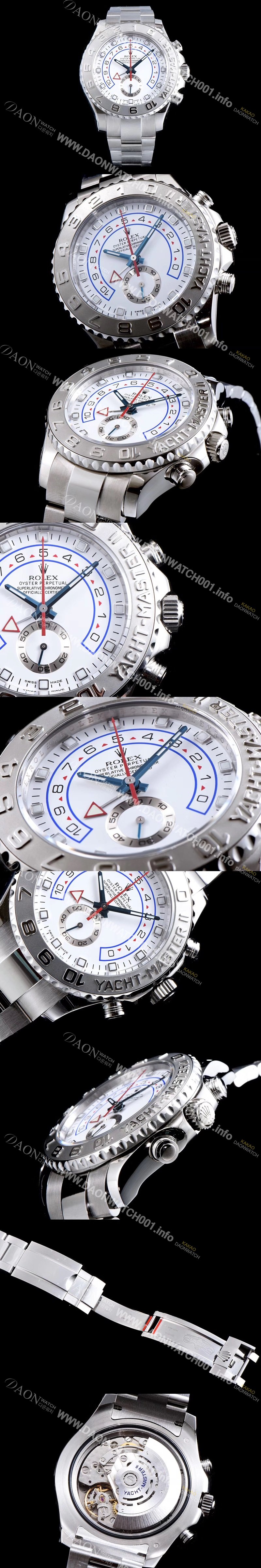 레플리카 [로렉스] 남성용 업그레이드!!! 요트마스터II 플래티넘116689 크로노그래프 18K화이트골드 ETA-7750 오토매틱 무브먼트 ROL1020