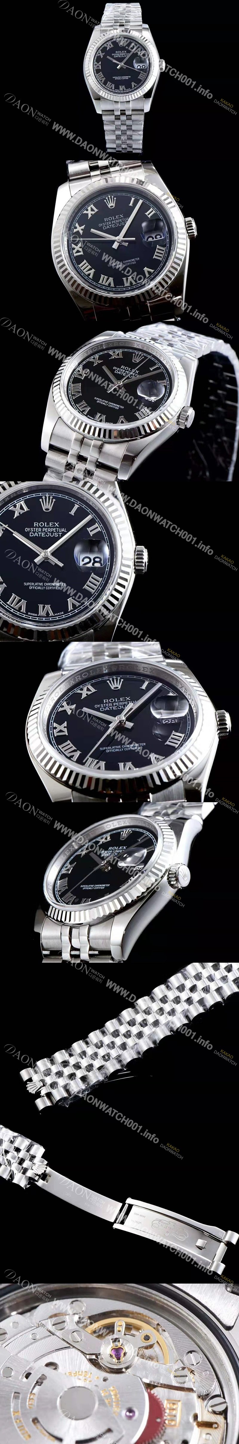 레플리카 [로렉스] 남성용 데이져스트 116234-0086 심플한 디자인 인기베스트 블랙 다이얼 로마 인덱스 스틸 브레이슬릿 ROL0305