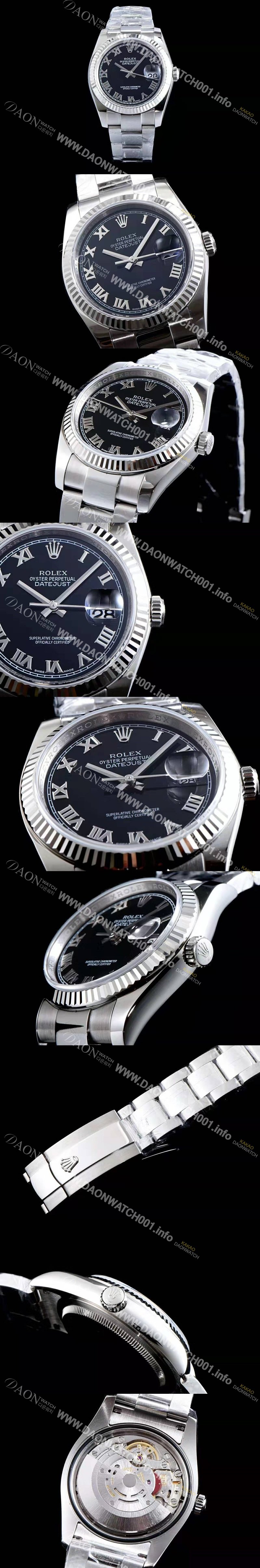 레플리카 [로렉스] 남성용 데이져스트 116234-0086 심플한 디자인 인기베스트 블랙 다이얼 로마 인덱스 스틸 브레이슬릿 ROL0334