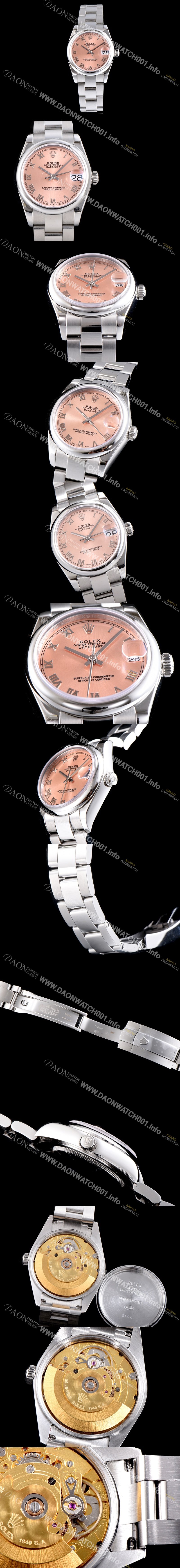 레플리카 [로렉스] 여성용 데이져스트 m279160-0014 31mm 신형 모델 핑크 다이얼 브레이슬릿 오토매틱 무브먼 ROL0310