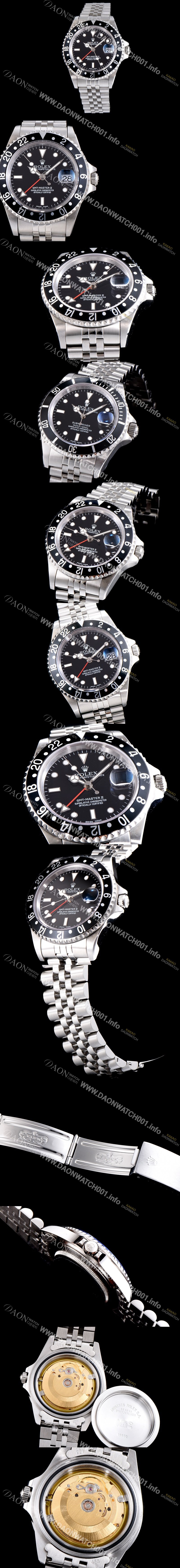 레플리카 [로렉스] 남성용 업그레이드 모델!!지엠티 마스터II 116710LN-78200 듀얼 타임 24시간 회전 베젤 블랙 다이얼 5선 쥬빌리 브레이슬릿 오토매틱 무브먼트 ROL0315