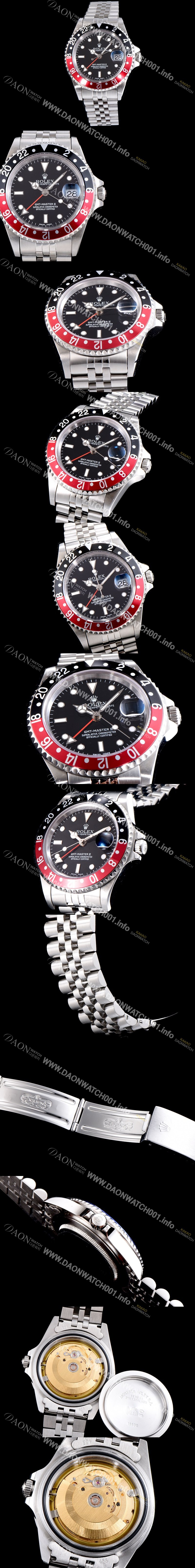 레플리카 [로렉스] 남성용 업그레이드 모델!!지엠티 마스터II 126710BLRO-0001 듀얼 타임 블랙/레드 투톤 24시간 회전 베젤 블랙 다이얼 5선 쥬빌리 브레이슬릿 오토매틱 무브먼트 ROL0311