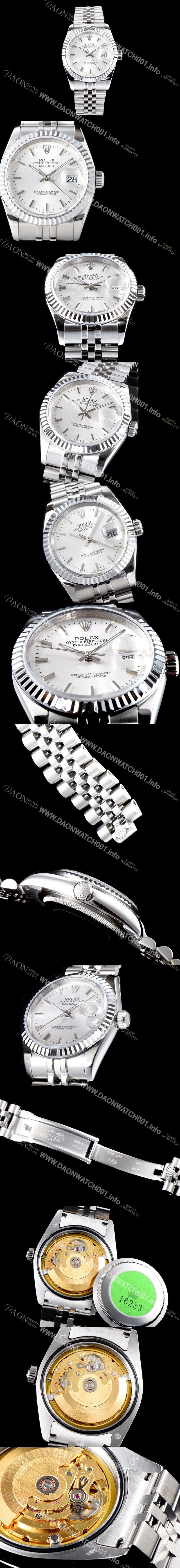 레플리카 [로렉스] 남성용 NEW 데이져스트 179160-72130 36mm 신형 모델 화이트 실버 다이얼 쥬빌리 브레이슬릿 오토매틱 무브먼 ROL0300