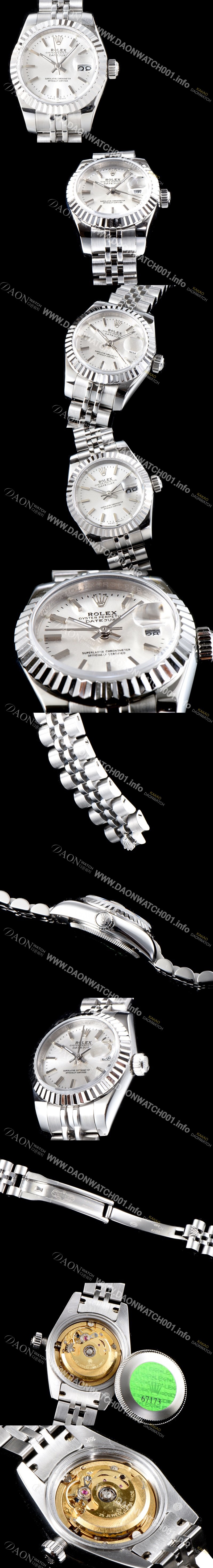 레플리카 [로렉스] 여성용 NEW 데이져스트 179160-72130 26mm 신형 모델 화이트 실버 다이얼 쥬빌리 브레이슬릿 오토매틱 무브먼 ROL0305