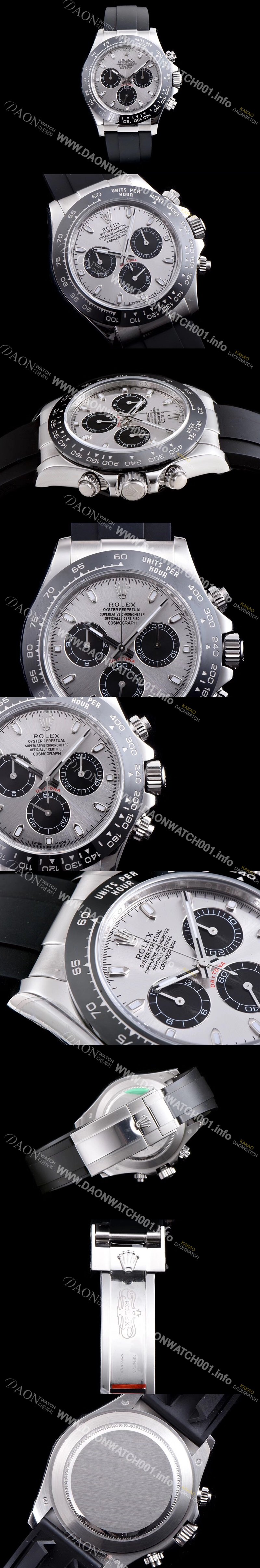 레플리카 [로렉스] 남성용 업그레이드된 데이토나 116519LN 스포츠워치!!코스모그래프 그레이 다이얼 ETA 7750B-2 크로노그래프 오토매틱 무브먼트 ROL0023