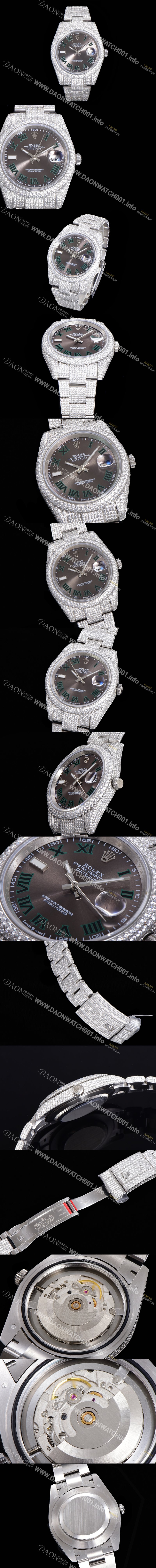 레플리카 [로렉스]남성용 데이져스트 126334 오토매틱 41mm 다이아몬드 그레이다이얼 ROL36311