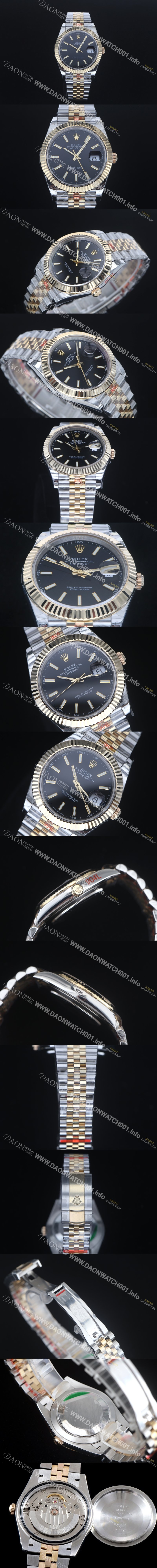 레플리카 [로렉스] 남성용 1:1 퀄리티 데이져스트 126333 최상위 고가형제품!! 41mm고급스러운 18K 옐로우골드 포금 블랙 다이얼 오토매틱 무브먼트 ROL12305