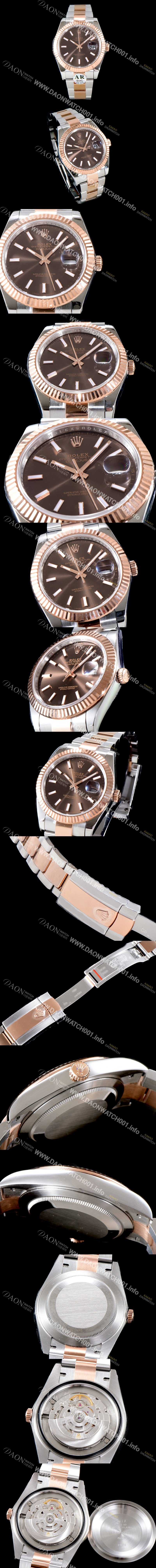 레플리카 [로렉스] 남성용 1:1 퀄리티 데이져스트 126333 최상위 고가형제품!! 41mm고급스러운 18K 로즈골드 초콜렛 다이얼 오토매틱 무브먼트 ROL1001