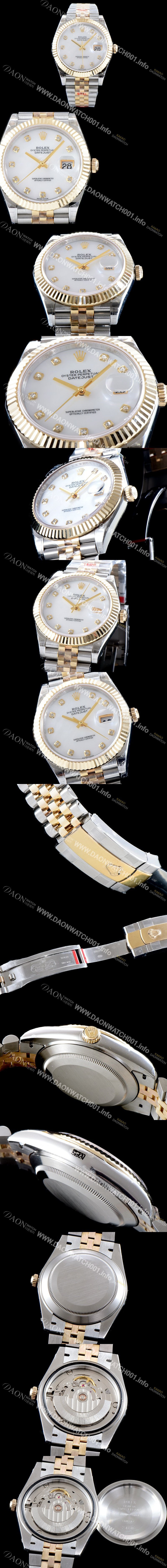 레플리카 [로렉스] 남성용 1:1 퀄리티 데이져스트 116233-G-63203 최상위 고가형제품!! 41mm고급스러운 18K 옐로우골드 포금 진주자개 다이얼 오토매틱 무브먼트 ROL12302