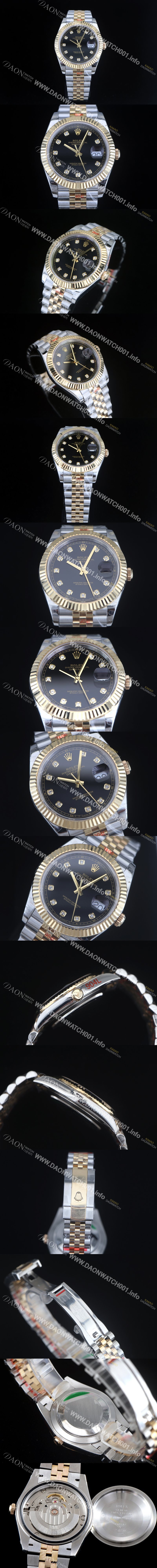레플리카 [로렉스] 남성용 1:1 퀄리티 데이져스트 126333 최상위 고가형제품!! 41mm고급스러운 18K 옐로우골드 포금 블랙 다이얼 오토매틱 무브먼트 ROL12301