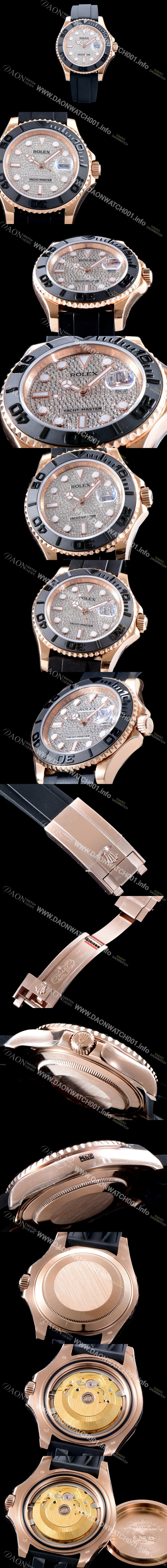 레플리카 [로렉스] 남성용 오이스터 페페츄얼 요트-마스터 m116655-0005“다이아몬드 파베 다이얼” 블랙 세라크롬 양방향 회전 베젤 오토매틱 무브먼트 ROL0504