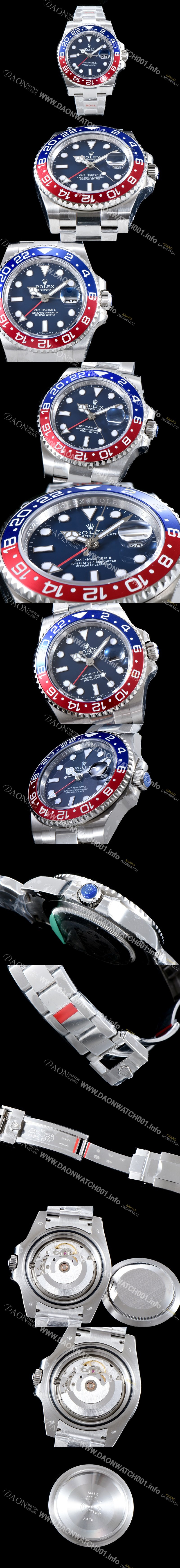 레플리카 [로렉스] 남성용 2019 바젤월드 New model 지엠티 마스터II 116719 오이스터 GM 904L스틸 블루판 UP!! 듀얼 타임 블루/레드 투톤 24시간 회전 베젤 오토매틱 무브먼트 ROL0500
