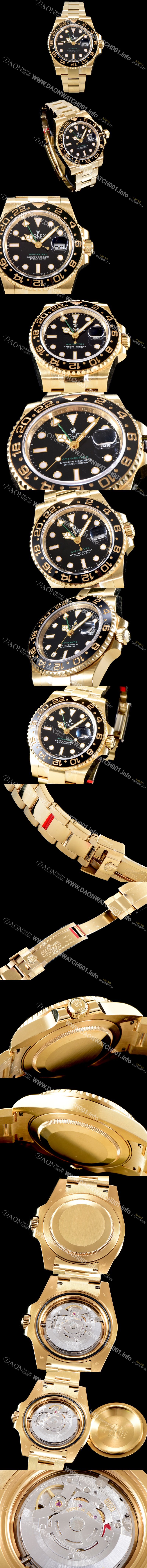 레플리카 [로렉스] 남성용 지엠티 마스터II 116718-LN-78208 BEST 모델 신형버젼 고급스러운 18K 옐로우골드 케이스 세라믹 베젤 블랙 다이얼 오이스터 브레이슬릿 오토매틱 무브먼트 ROL0502