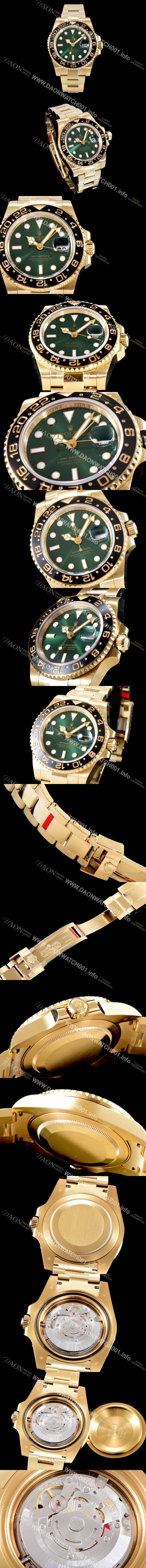레플리카 [로렉스] 남성용 지엠티 마스터II 116718-LN-78208 BEST 모델 신형버젼 고급스러운 18K 옐로우골드 케이스 세라믹 베젤 썬더스트 그린 다이얼 오이스터 브레이슬릿 오토매틱 무브먼트 ROL0501
